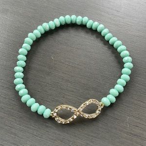 Small Beaded Infinity Bracelet rhinestones